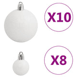 111 Piece Christmas Bauble Set White and Grey Polystyrene - Extra Image