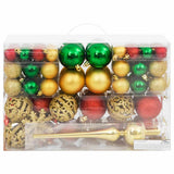 112 Piece Christmas Bauble Set Red / Green / Gold Polystyrene - Front View