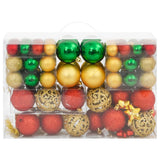 112 Piece Christmas Bauble Set Red / Green / Gold Polystyrene - Side View