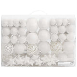 111 Piece Christmas Bauble Set White Polystyrene - Front View