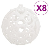 111 Piece Christmas Bauble Set White Polystyrene - Top-Down View