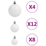 111 Piece Christmas Bauble Set White Polystyrene - Rear View