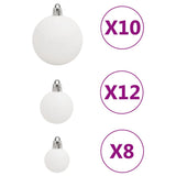 111 Piece Christmas Bauble Set White Polystyrene - Close-Up Angle