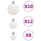 111 Piece Christmas Bauble Set White Polystyrene