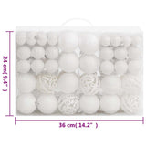 111 Piece Christmas Bauble Set White Polystyrene - Extra Image
