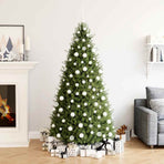 111 Piece Christmas Bauble Set White Polystyrene