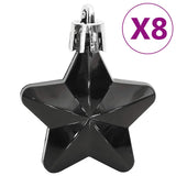 111 Piece Christmas Bauble Set Black Polystyrene - Low Angle