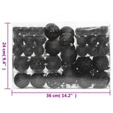 111 Piece Christmas Bauble Set Black Polystyrene - Extra Image