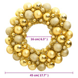 Christmas Wreath Gold 45 cm Polystyrene - Top-Down View