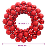 Christmas Wreath Red 45 cm Polystyrene - Top-Down View