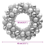 Christmas Wreath Silver 45 cm Polystyrene - Top-Down View