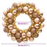 Christmas Wreath Rose Gold 45 cm Polystyrene - Top-Down View