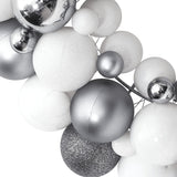 Christmas Wreath White and Grey 45 cm Polystyrene - Side View