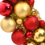 Christmas Wreath Red and Gold 45 cm Polystyrene - Side View