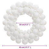 Christmas Wreath White 45 cm Polystyrene - Top-Down View