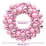 Christmas Wreath Pink 45 cm Polystyrene - Top-Down View
