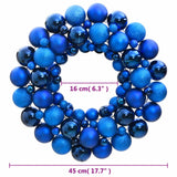 Christmas Wreath Blue 45 cm Polystyrene - Top-Down View
