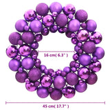 Christmas Wreath Purple 45 cm Polystyrene - Top-Down View