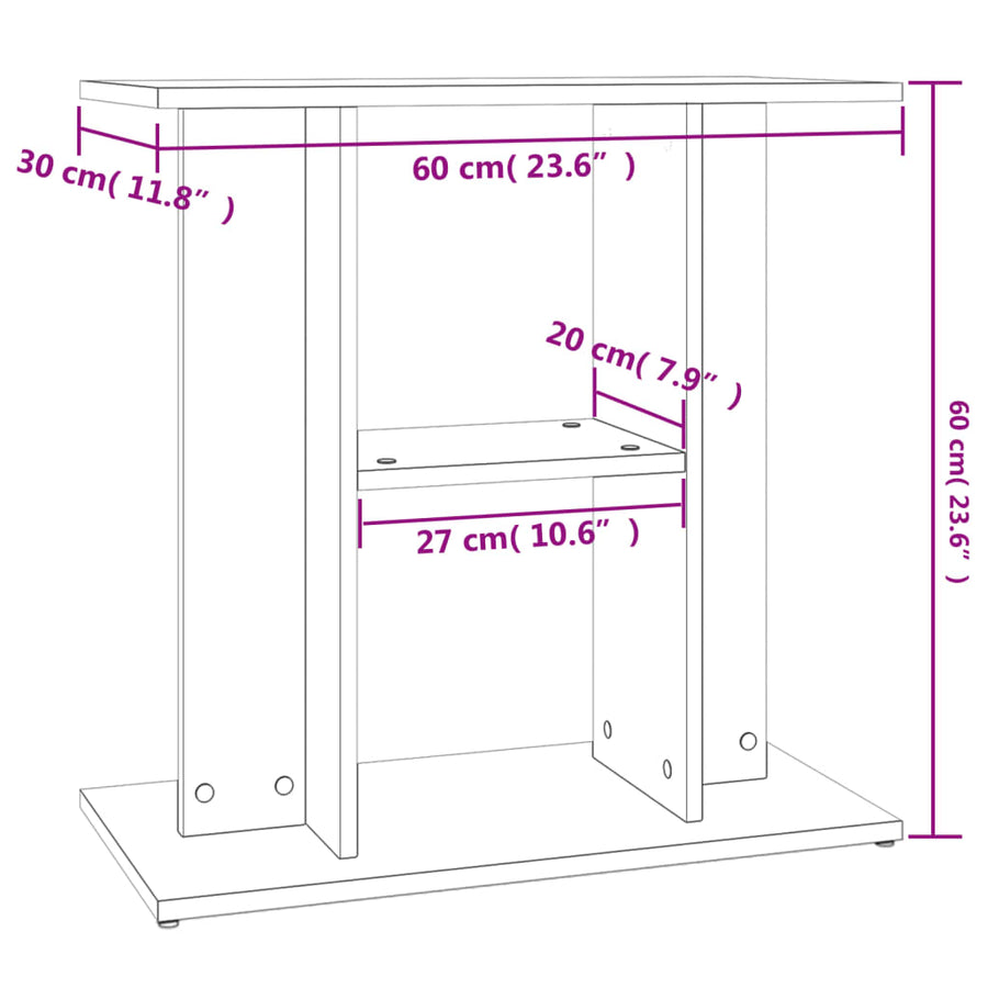 Aquarium Stand Black 60x30x60 cm Engineered Wood