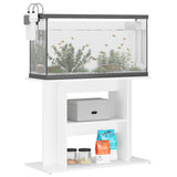 Aquarium Stand White 80x35x60 cm Engineered Wood - Side View