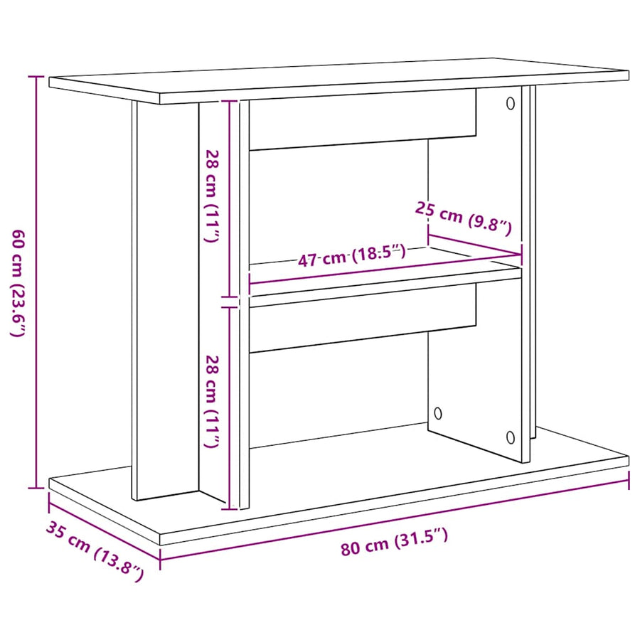 Aquarium Stand Black 80x35x60 cm Engineered Wood