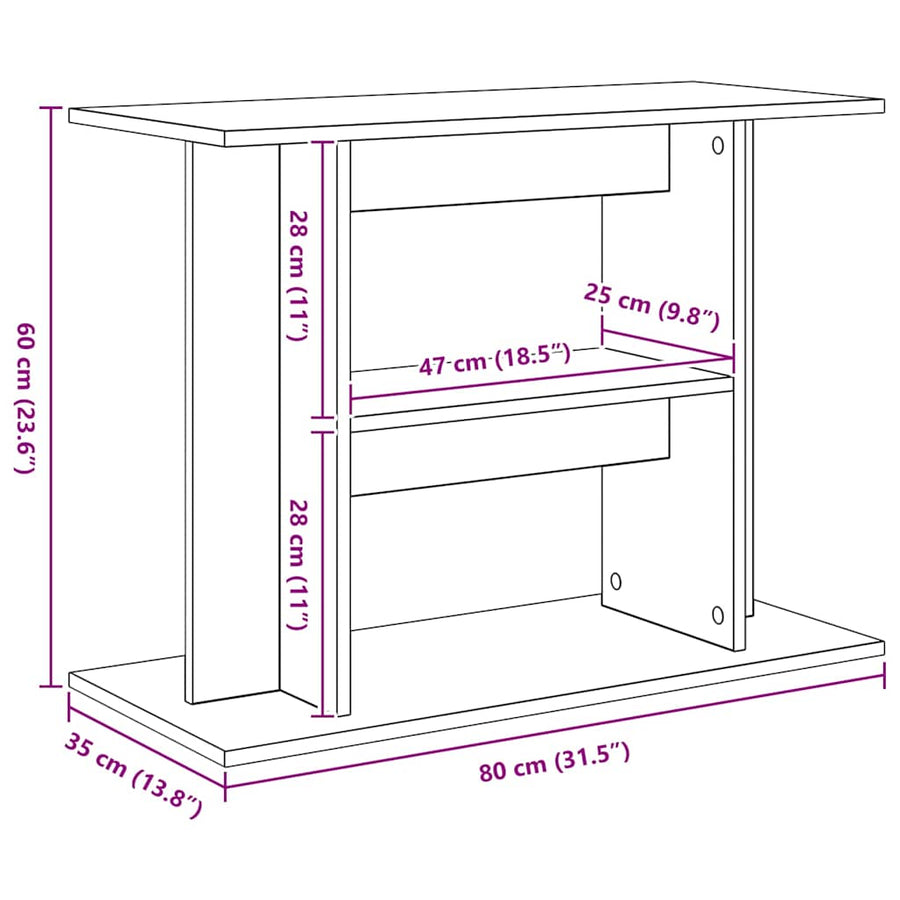Aquarium Stand Concrete Grey 80x35x60 cm Engineered Wood