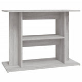 Aquarium Stand Grey Sonoma 80x35x60 cm Engineered Wood - Front View