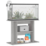 Aquarium Stand Grey Sonoma 80x35x60 cm Engineered Wood - Side View