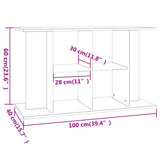 Aquarium Stand Black 100x40x60 cm Engineered Wood - Low Angle