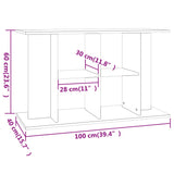 Aquarium Stand Sonoma Oak 100x40x60 cm Engineered Wood - Low Angle