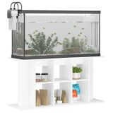 Aquarium Stand White 120x40x60 cm Engineered Wood - Side View