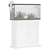 Aquarium Stand White 81x36x73 cm Engineered Wood - Side View