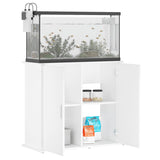 Aquarium Stand White 81x36x73 cm Engineered Wood - Side View