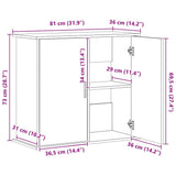 Aquarium Stand White 81x36x73 cm Engineered Wood