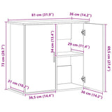 Aquarium Stand Sonoma Oak 81x36x73 cm Engineered Wood