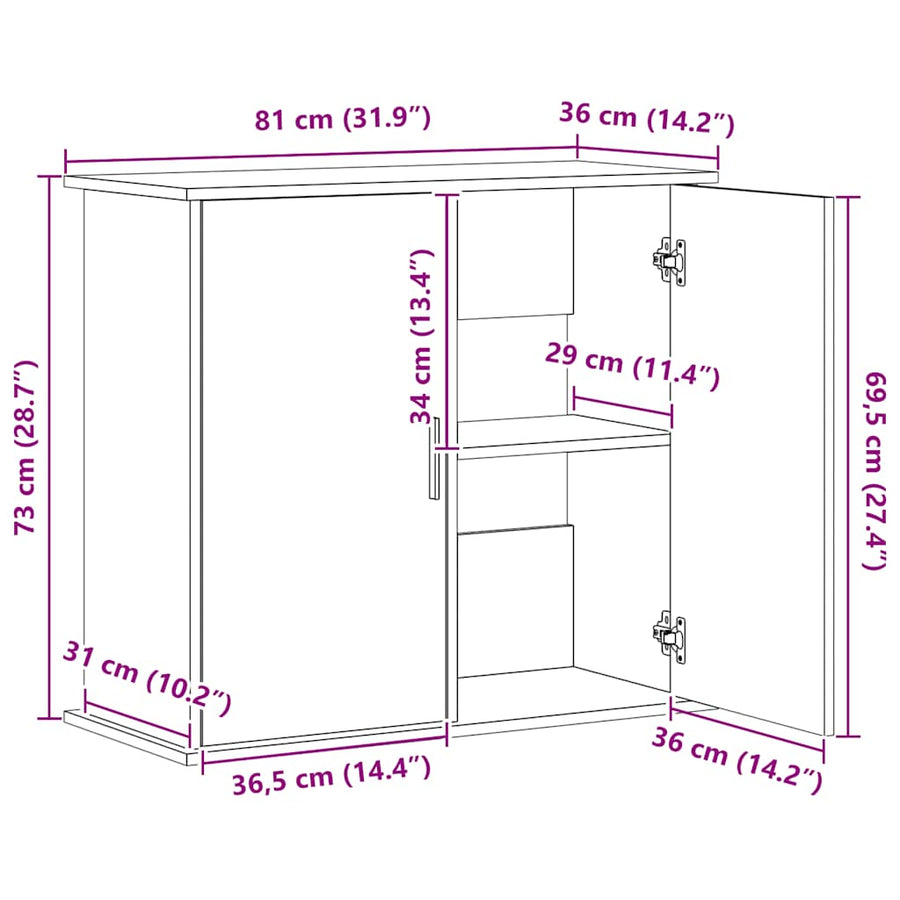 Aquarium Stand Sonoma Oak 81x36x73 cm Engineered Wood