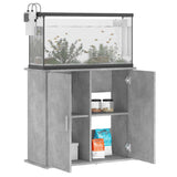 Aquarium Stand Concrete Grey 81x36x73 cm Engineered Wood - Side View