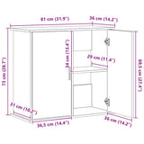 Aquarium Stand Concrete Grey 81x36x73 cm Engineered Wood