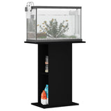 Aquarium Stand Black 60.5x36x72.5 cm Engineered Wood - Side View