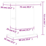 Aquarium Stand Black 75x36x72.5 cm Engineered Wood - Low Angle