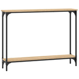 Console Table Sonoma Oak 100x22.5x75 cm Engineered Wood - Rear View