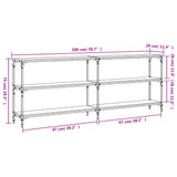 Console Table Sonoma Oak 200x29x75 cm Engineered Wood - Extra Image