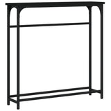 Console Table Black 75x19.5x75 cm Engineered Wood - Front View