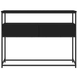 Console Table Black 100x40x75 cm Engineered Wood - Rear View
