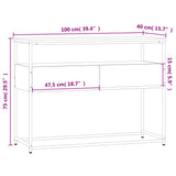 Console Table Black 100x40x75 cm Engineered Wood - Extra Image