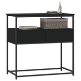 Console Table Black 75x40x75 cm Engineered Wood - Side View