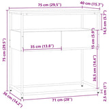 Console Table Sonoma Oak 75x40x75 cm Engineered Wood - Extra Image