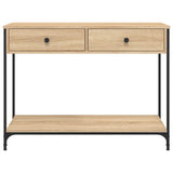 Console Table Sonoma Oak 100x34.5x75 cm Engineered Wood - Rear View