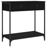 Console Table Black 75x34.5x75 cm Engineered Wood - Front View