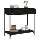 Console Table Black 75x34.5x75 cm Engineered Wood - Top-Down View